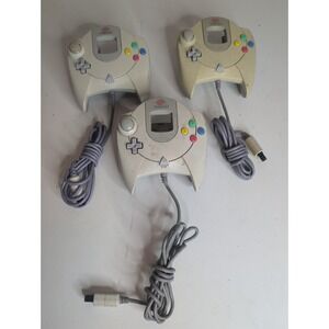Sega Dreamcast Official White/Grey Controller HKT-7700 Lot Of 3 OEM
